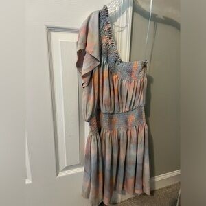 Off the Shoulder Colorful Mini Dress